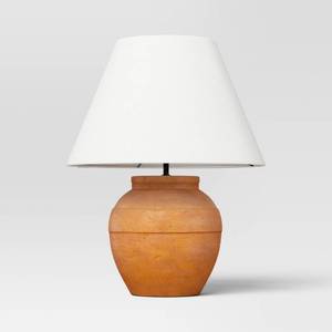 lot 23324 image: 21.25x17 Large Ceramic Table Lamp Terracotta - Threshold (See Details)- Retail $90