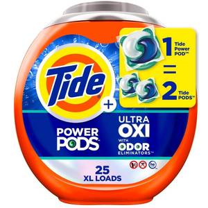 lot 23331 image: Tide Power PODS Odor Defense  Oxi Laundry Detergent Pacs  Original Scent  25 Count