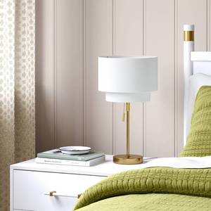 lot 23343 image: Double Shade Knurled Collection Table Lamp Gold - Threshold - Retail $63