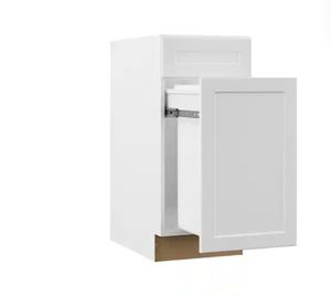 lot 30034 image: Designer Series Melvern 15 in. W x 24 in. D x 34.5 in. H Assembled Shaker Single Trash Can Base - Retail $346