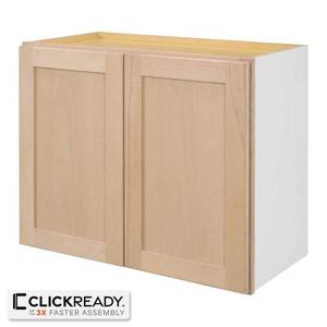 lot 30036 image: 30 in. W x 15 in. D x 24 in. H Ready to Assemble Wall Bridge Kitchen Cabinet in Unfinished with CLICKREADY Technology - Retail $124