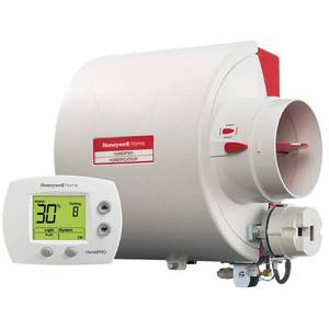 lot 30051 image: HE240D 16 Gallon Flow-Through Bypass Whole House Humidifier and Digital Humidistat - Retail $230