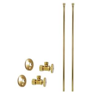 lot 30061 image: Westbrass 58  x 38  OD x 20  Bullnose Faucet Supply Kit with Round Handle Angle Valve  Polished Brass