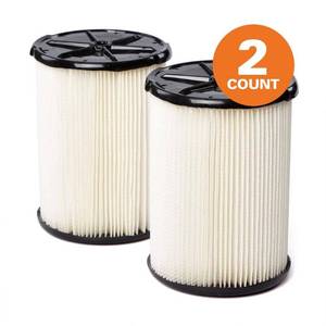 lot 30073 image: 1-Layer Standard Pleated Paper Filter for Most 5 Gal. and Larger RIDGID WetDry