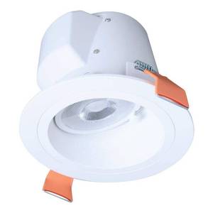 lot 30080 image: 6 in. Selectable CCT 2700K to 5000K Integrated LED White Recessed Light  Sloped Ceiling Trim  LED direct mount module - Retail $68