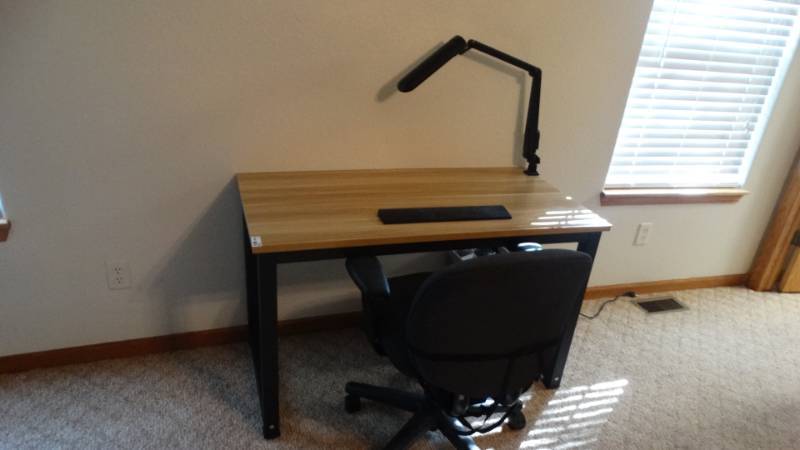 lot 1756 image: Desk and office chair.