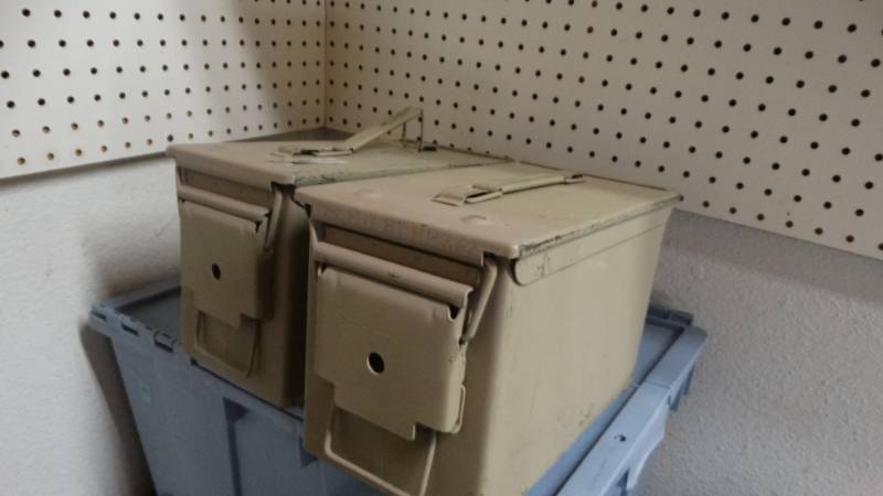 lot 1869 image: 2 Large ammo boxes.