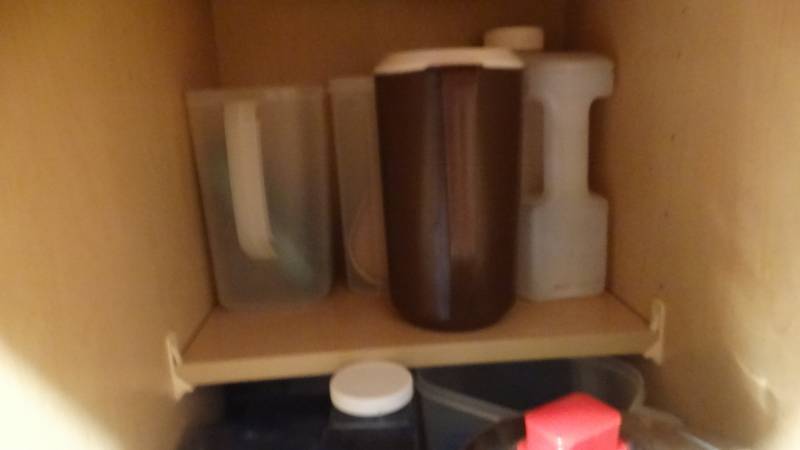 lot 1724 image: Cabinet with juicerator, water dispenser, etc.