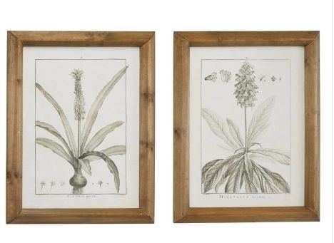 lot 11776 image: Pack of 4 ,WOOD LEAF FRAMED WALL ART (damaged) - Retail $80