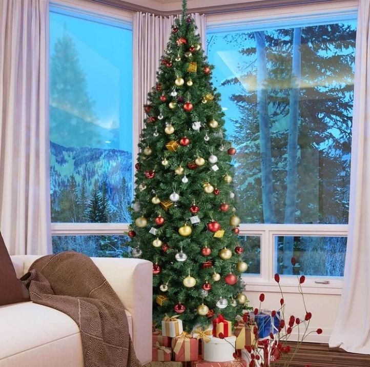 lot 21076 image: Yaheetech 9Ft Pre-lit Artificial Christmas Tree - Retail $170