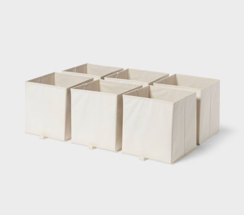 lot 8848 image: 11 Fabric Bin 6pk - Natural - Brightroom