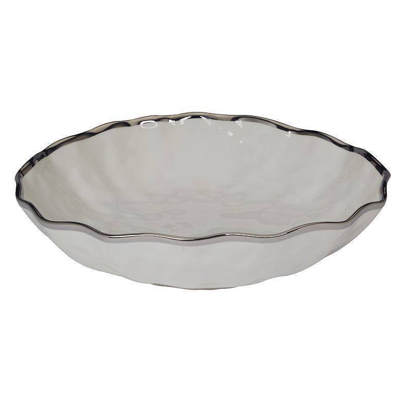 lot 1325 image: Certified International 106oz Regency Serving Bowl Silver - Retail $66
