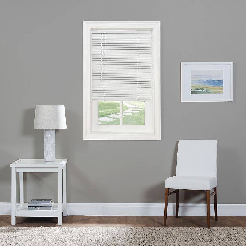 lot 13473 image: Achim GII Morningstar Cordless Vinyl Light Filtering Window Mini Blind  34  W x 64  L  Pearl White