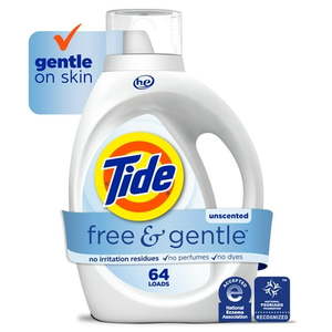 lot 14983 image: Tide Free & Gentle Laundry Detergent Liquid  84 fl oz  64 loads