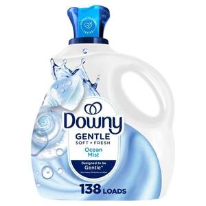lot 14998 image: Downy Gentle Soft  Fresh Liquid Fabric Softener  Ocean Mist Scent  93 fl oz  138 Loads