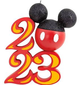 lot 23477 image: Hallmark Disney Mickey Mouse Icon 2023 Christmas Ornament 2 Pack