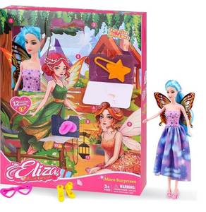 lot 23496 image: Baljinder 2025 Advent Calendar with Doll, 12 Surprise Accessories Including Clothing Glasses Hand Bags & High Heels, Kids Advent Calendar for Girls Ages 4-7, Holiday Party Birthday