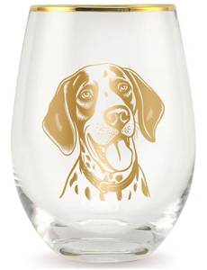 lot 23498 image: Onebttl German Shorthaired Pointer Gifts for Women, Dog Mom, Dog Lover Gifts for Women Dog Owner, 17 Oz Stemless Wine Glass