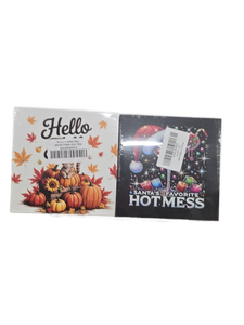 lot 23500 image: Santas Favorite Hot Mess and  Hello Fall Shadow Box Painting Set 5x5