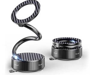 lot 23506 image: MagSafe Magnetic Phone Holder for Car, 2-in-1 Car Mount 360° Rotating Vacuum Suction Dashboard & Windshield Phone Holder, Strong N55 Mega Magnet Mount for iPhone 171615141312 & All Smartphones