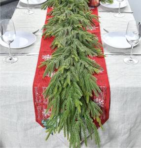 lot 23527 image: 6 FT Christmas Norfolk Pine Garland Real Touch Artificial Faux Greenery Pine Christmas Garland Decorations for Home Mantle Table Stairs Door Fireplace Indoor Outdoor Xmas Holiday Decor