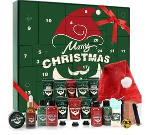 lot 23532 image: Advent Calendar 2025 BODY & EARTH, Mens Advent Skincare Calendar for Adults Christmas Gifts 24 Days of Beauty Countdown Calendar 2025 for Mens, 24PCS Beard Care Grooming Gifts Set for Husband Dads