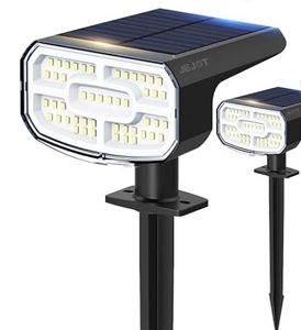 lot 23533 image: Solar Spot Lights Outdoor Waterproof IP65,2 Pack,2CCT(3000K6500K),4 Lighting Modes Selectable, Solar Powered Yard Garden Solar Spot Lights for Outside Landscape Auto OnOff
