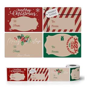 lot 23551 image: 2 Count of  SUPVAN T50M Series Christmas Labels for Gift Packaging Wrapping Cards and Christmas Decorations, 4 Unique Designs, 1.96  3.14 (50mm  80mm) 100 LabelsRoll