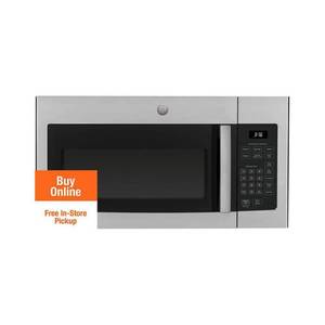 lot 30141 image: GE - 1.6 Cu. Ft. Over-the-Range Microwave with Convenience Cooking Controls - Stainless Steel (Dented)- Retail $389