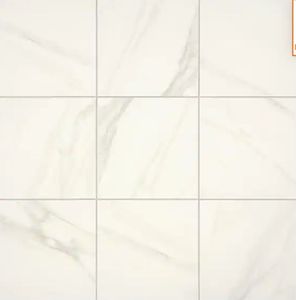 lot 30146 image: Bianco Calacatta 12 in. x 12 in. Glazed Porcelain Floor and Wall Tile (14.55 sq. ft.  Case)