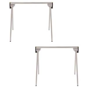 lot 30198 image: STANLEY 29 in. H x 31 in. D Sawhorse Set 750 lb. Capacity Silver 2 pc.