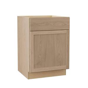 lot 30201 image: Sinclair 24 in. W x 24 in. D x 34.5 in. H Assembled Base Cabinet in Shaker Light Oak - Retail $236