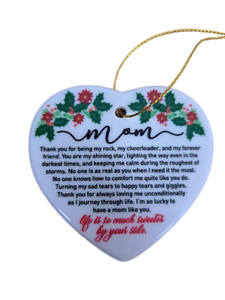 lot 31002 image: Gifts for Mom, Birthday Christmas Keepsake Ornaments Gifts for Mother from Daughter Son, Holiday Christmas Tree Decorations Ornaments Sign