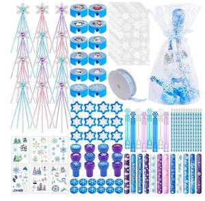 lot 31007 image: Winter Wonderland Party Favors Set with Snowflake Wands, Stamps, Pencils, Teen Party Supplies and Decorations (frozen party-122)