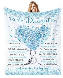 lot 31018 image: Daughter Birthday Gifts, Daughter Gifts from Mom, Birthday Gift for My Daughters Blanket 60x 50, Best Daughters Mothers Day Graduation Wedding Gift