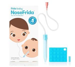 lot 31019 image: Frida Baby NoseFrida SnotSucker for Baby, Nasal Aspirator for Baby, Nose Sucker Baby Nasal Aspirator for Baby, Congestion Relief with 24 Extra Hygiene Filters 2 Pack