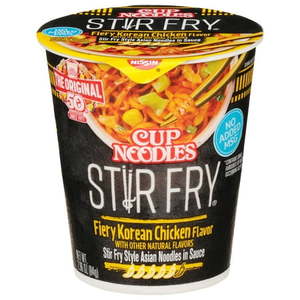 lot 31022 image: Best if Used by 012426 (6 pack) Nissin Foods Cup Noodles Stir Fry Ramen Noodles  Fiery Korean Chicken Flavor  2.36 oz Cup  Shelf-Stable