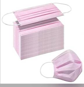 lot 31029 image: FFG Non Medical Disposable 3 Layer MouthNose Protection Mask with Ear Loops Pink 50 Pcs