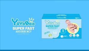 lot 31030 image: YOYOBOO Disposable Newborn Diapers, Hypoallergenic, Superior Absorbency & Lightweight, Designed to Reduce Babys Burden, Size 5, 50 Count