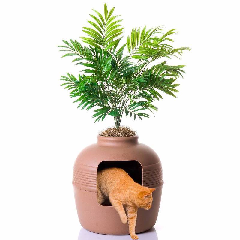lot 21351 image: Good Pet Stuff Hidden Cat Litter Box Planter Tan