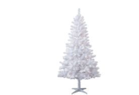 lot 21503 image: 6.5ft Prelit White Madison Pine Artificial Christmas Tree Color-Changing LEDs (SEE DETAILS) - Retail $69