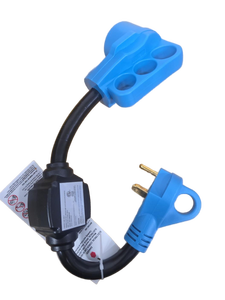 lot 23635 image: CircleCord Overload Protector 30 Amp to 50 Amp RV Adapter Cord with Circuit Breaker, NEMA TT-30P Male to 14-50R Female Electrical Power Adapter Only for RV, ETL Listed