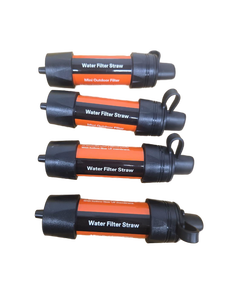 lot 23638 image: 4 Pack Water Filter Straw - Portable, Compact, Multipurpose Water Purification Device for Emergency Kits, Outdoor Activities, Camping, Travel