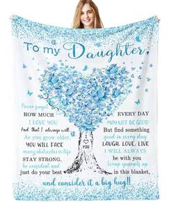 lot 23644 image: Daughter Birthday Gifts, Daughter Gifts from Mom, Birthday Gift for My Daughters Blanket 60x 50, Best Daughters Mothers Day Graduation Wedding Gift