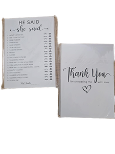 lot 23655 image: 2 Count of STOFINITY He Said She Said Bridal Shower Game - 50 Pcs Him Or Her Wedding Shower Game for 50 Guests, Engagement Party Games for Bridal Showers Decorations