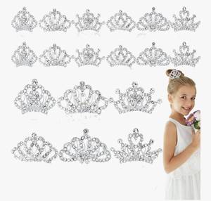 lot 23680 image: Lurrose Mini Rhinestone Crown Hair Comb for Children 12Pcs Bridal Party Hair Accessories Side Combs for Festival and Celebration
