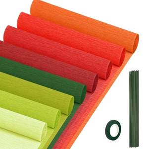 lot 23683 image: Crepe Paper Streamers 8 Rolls, 10 x 98Inch 8 Christmas Colors Crepe Paper Sheets for DIY Gift Colourful Paper Flower Wrapping Paper Crafts Birthday Wedding Holiday Party Decoration