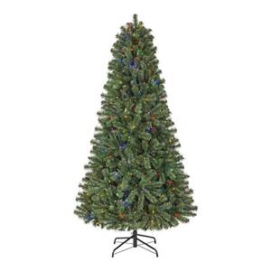 lot 30247 image: Home Accents Holiday 6.5 Ft. Pre-Lit LED Festive Pine Artificial Christmas Tree