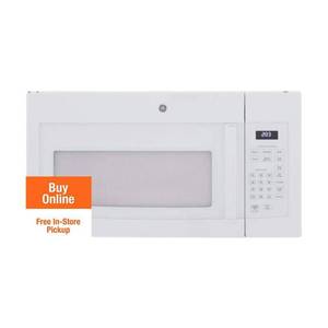 lot 30257 image: GE - 1.6 Cu. Ft. Over-the-Range Microwave with Charcoal Filter - White - Retail $349