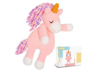 lot 31092 image: CODGP Crochet Kit,14in Crochet Animal Kit, Crochet Starter Kit Gift for Adults Kids with Yarn Sets, Amigurumi Kits with Step-by-Step Video Tutorials